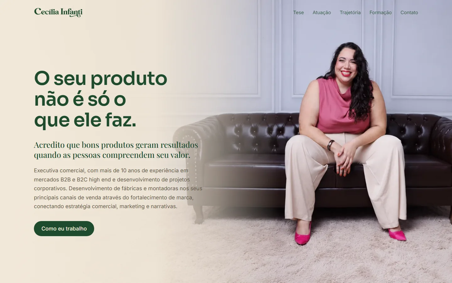 Página inicial do projeto Cecília Infanti