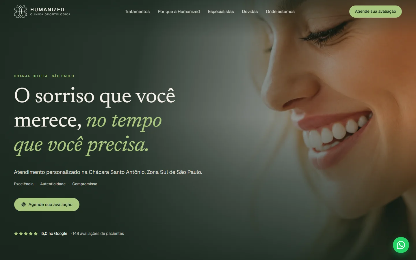 Página inicial do projeto Humanized